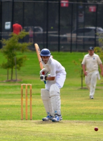 Luke Brock looked very composed with the bat in hand.