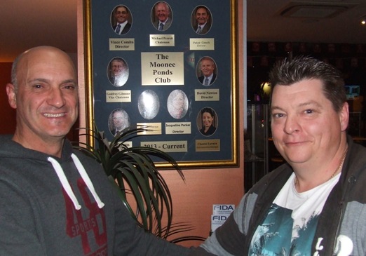 Coach Lou Raffaele (left) congratulates Mark Gauci on his appointment as First Eleven captain - which was confirmed after an interview at the Moonee Ponds Club. Coach Lou Raffaele (left) congratulates Mark Gauci on his appointment as First Eleven captain - which was confirmed after an interview at the Moonee Ponds Club.