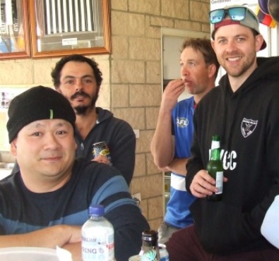 Good Old Richmond Forever - isn't that how the theme song goes? L-R Anthony Leonardo, Dan Terzini, Ben Thomas and Matt Thomas. Good Old Richmond Forever - isn't that how the theme song goes? L-R Anthony Leonardo, Dan Terzini, Ben Thomas and Matt Thomas.