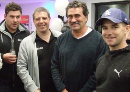 In the new pavilion social area: L-R Joshua Gorry, Daniel Phillips, new senior coach Tony Gleeson and Stephen Ward. In the new pavilion social area: L-R Joshua Gorry, Daniel Phillips, new senior coach Tony Gleeson and Stephen Ward.