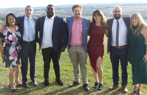 Part of our Valley representation - L-R Tien and Jim Polonidis, Channa DeSilva, Bede and Raf Gannon, Murray Walker and Nicole Stephenson. Part of our Valley representation - L-R Tien and Jim Polonidis, Channa DeSilva, Bede and Raf Gannon, Murray Walker and Nicole Stephenson.