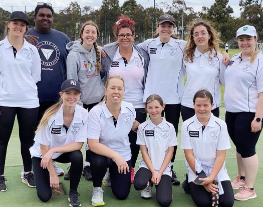 Our team for our first home game at Ormond Park: L-R: Back - Sarah Ronayne, coach Channa DeSilva, Brigid Kruspe, Tanya Intagliata, Tara Newman, Isabella Kruspe, Madeleine McLeod. Front - Kelsie Armstrong, Sarah Gooden, Katherine Baker and Audrey Brown. Our team for our first home game at Ormond Park: L-R: Back - Sarah Ronayne, coach Channa DeSilva, Brigid Kruspe, Tanya Intagliata, Tara Newman, Isabella Kruspe, Madeleine McLeod. Front - Kelsie Armstrong, Sarah Gooden, Katherine Baker and Audrey Brown.