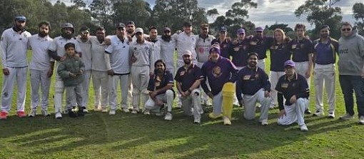 The Moonee Valley and Barkly Street teams join together to honor Nigel Cowan.