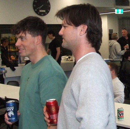A good night: Dan Comande (left) and Nick Dachs. A good night: Dan Comande (left) and Nick Dachs.